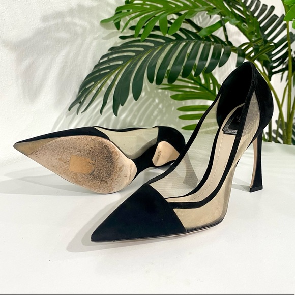 SOLD Authentic Christian Dior Black Suede & Mesh Songe Heels size 37 - Picture 11 of 12